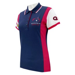Customized 5 Button Polo Shirt Embroidered Logo Design Side Slit Design Side Contrast Color Red Contrast Color Flat Machine Collar Australia Riding Club P1361 Customized 5 Button Polo Shirt Embroidered Logo Design Side Slit Design Side Contrast Color Red Contrast Color Flat Machine Collar Australia Riding Club P1361